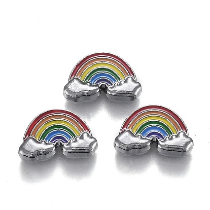 Legierung Schmelz Diacharme, Platin beschichtet, Regenbogen mit Wolkenform