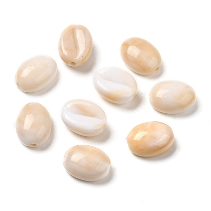 Opaque Acrylic Beads, Oval