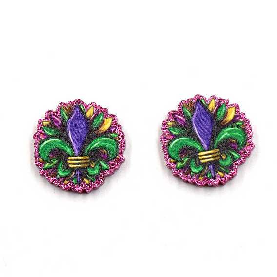 Acrylic Fleur-de-lis Stud Earrings for Carnival Party