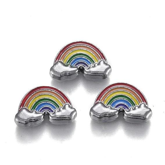 Legierung Schmelz Diacharme, Platin beschichtet, Regenbogen mit Wolkenform