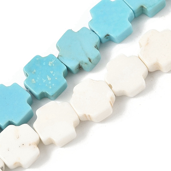 Шестеренка крест натуральный магнезит бусины нити