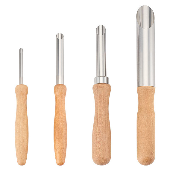 4 шт. 4 стили набор инструментов для лепки из глины с двойной головкой из дерева и нержавеющей стали, принадлежности для рукоделия из глины для детей