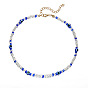 Colorful Rice Bead Necklace for Women, Creative Lock Collarbone Chain