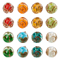 48Pcs 8 Color Handmade Gold Sand Lampwork Beads, Round
