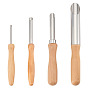 4 шт. 4 стили набор инструментов для лепки из глины с двойной головкой из дерева и нержавеющей стали, принадлежности для рукоделия из глины для детей