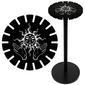 Деревянный руль, деревянная витрина, черный держатель подставка, стеллаж для хранения маятников в деревенском стиле, ведьма