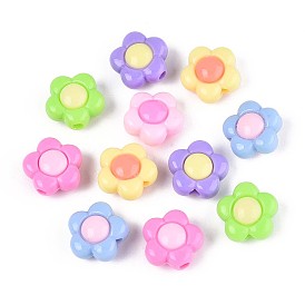 650-700 g 6 цвета непрозрачные акриловые бусины, цветок, два тона