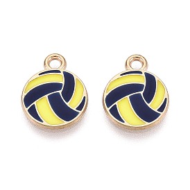 Подвески из сплава и эмали, волейбольные прелести, золотые