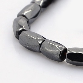 Граненые колонки магнитного синтетического гематит бусины нити, 8x5 мм, отверстие : 1 мм, около 50 шт / нитка, 16 дюйм