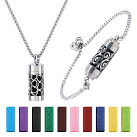 1 набор 316 цепочки из хирургической нержавеющей стали в форме коробки с полой колонной и подвеской в виде флакона духов, с 1набором браслетов-слайдеров