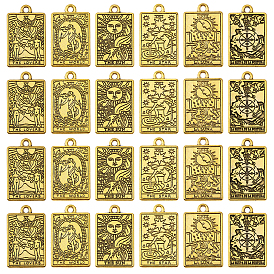 24 шт 6 подвески из цинкового сплава, прямоугольник с шармом Таро