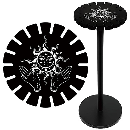 Деревянный руль, деревянная витрина, черный держатель подставка, стеллаж для хранения маятников в деревенском стиле, ведьма