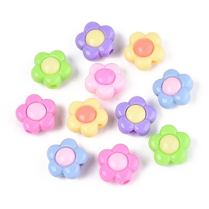 650-700 g 6 цвета непрозрачные акриловые бусины, цветок, два тона
