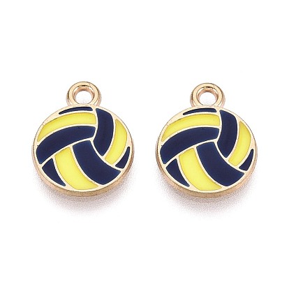 Подвески из сплава и эмали, волейбольные прелести, золотые