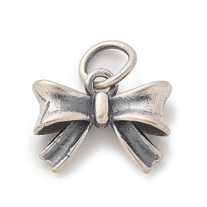 925 винтажные подвески-бантики из стерлингового серебра, с перемычками и 925 штампом