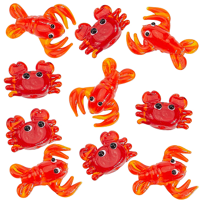 10 шт 2 стили ручной работы бусины лэмпворк, краб и креветки