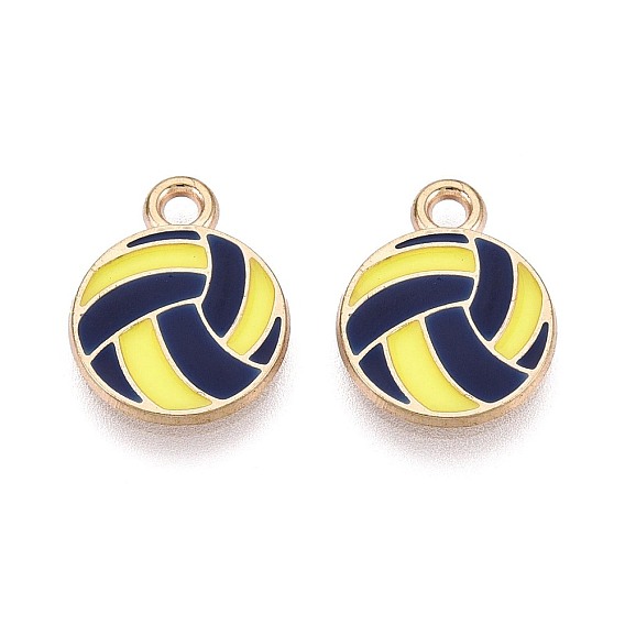 Подвески из сплава и эмали, волейбольные прелести, золотые