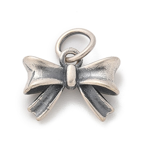 925 винтажные подвески-бантики из стерлингового серебра, с перемычками и 925 штампом