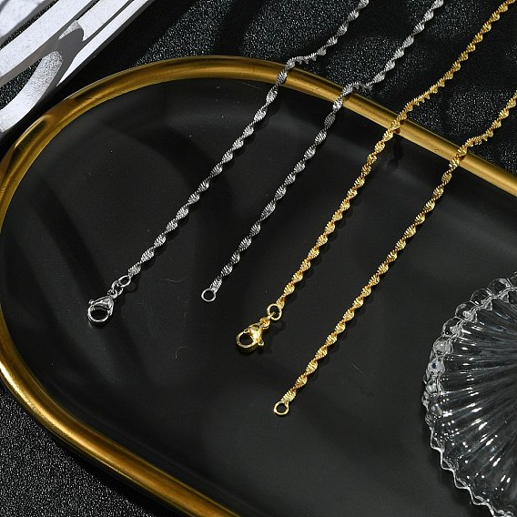 2мм стойка покрытие латунь сингапур цепи ожерелья для женщин мужчин, без кадмия и без свинца, 901 застежка из нержавеющей стали, долговечный