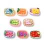 Autumn Theme Opaque Resin Decoden Cabochons, DIY Accessories, Peach, Litchi, Blueberry, Cherry, Orange, Grape, Strawberry, Banana