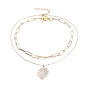 Pendant & Chain Necklaces Sets, with Brass Cable Chains & Links, Iron Paperclip Chains & Chain Extender, Alloy Lobster Claw Clasps & Toggle Clasps, Leaf