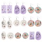 DIY Jewelry Earring Making Kits, include  Human Printed Acrylic Pendants, Brass Earring Hooks, Iron Open Jump Rings