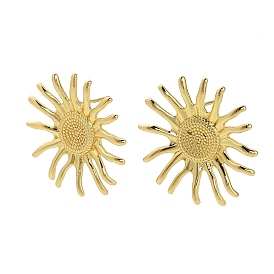 Серьги-гвоздики из солнечной латуни