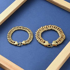 Латунные кубинские цепные браслеты для женщин и мужчин, стойки покрытие, долговечный, сердце