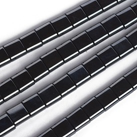 Electroplated Non-magnetic Synthetic Hematite Multi-Strand Links, Two-Hole, Square