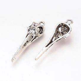 Tibetan Style Alloy Pendants, Lead Free & Cadmium Free, Skull