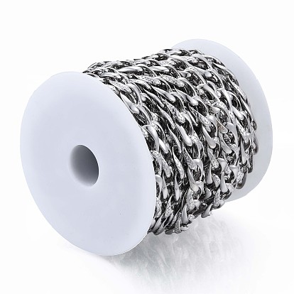 Alloy Curb Chains, with Spool, Cadmium Free & Nickel Free & Lead Free, Unwelded