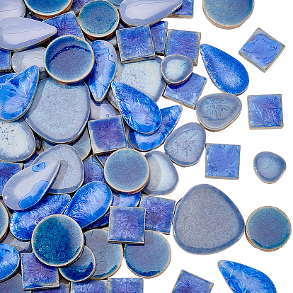 500g 4 runde Porzellan-Cabochons, Mosaikfliesen, für Heimdekoration oder Basteln