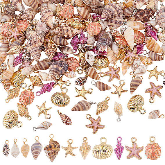 160 шт 11 стили подвески из сплава, золотые