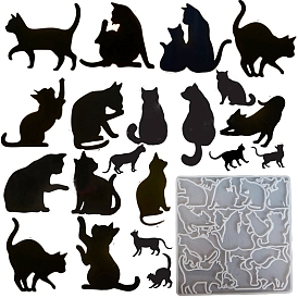 Cat Shape DIY Silhouette Silicone Pendant Molds, Resin Casting Molds, for UV Resin, Epoxy Resin Jewelry Making