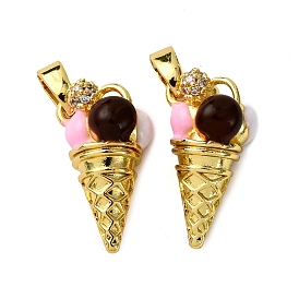 Латунные микро проложить кубического циркония подвески, с эмалью, мороженое прелести