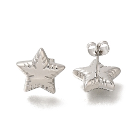 304 Stainless Steel Star Stud Earrings for Women