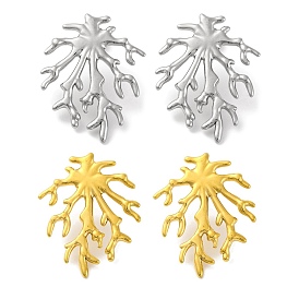 304 Stainless Steel Tree Branch Stud Earrings