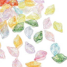 Прозрачные акриловые подвески, с покрытием AB цвета, лист прелести