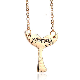 Adorable Animal Mermaid Necklace with Letter Charm - Perfect Mother's Day Gift!