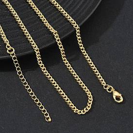 2.5MM Brass Curb Chain Necklaces for Women, Long-Lasting Plated