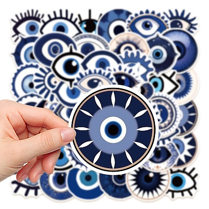 PVC Self Adhesive Evil Eye Sticker Labels, Waterproof Lucky Eye Decals, for Suitcase, Skateboard, Refrigerator, Helmet, Mobile Phone Shell