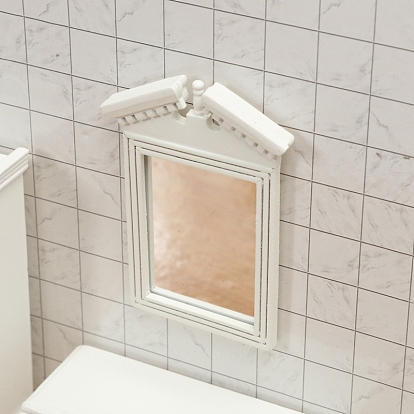 1:12 кукольный домик миниатюрное зеркало для ванной комнаты рама миниатюрные украшения, аксессуары для кукольного домика с микро-ландшафтом, притворяясь опорными украшениями