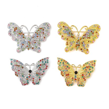 Бабочка цинковый сплав броши со стразами для рюкзака одежды