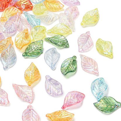 Прозрачные акриловые подвески, с покрытием AB цвета, лист прелести