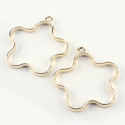 Rack Plating Alloy Star Open Back Bezel Pendants, For DIY UV Resin, Epoxy Resin, Pressed Flower Jewelry, Lead Free & Nickel Free