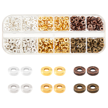 600Pcs 6 Colors Tibetan Style Spacer Beads, Lead Free & Cadmium Free, Donut