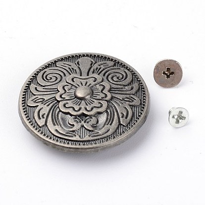 Remache de tornillo sólido de aleación y hierro, diy artesanía de cuero uñas, plano y redondo