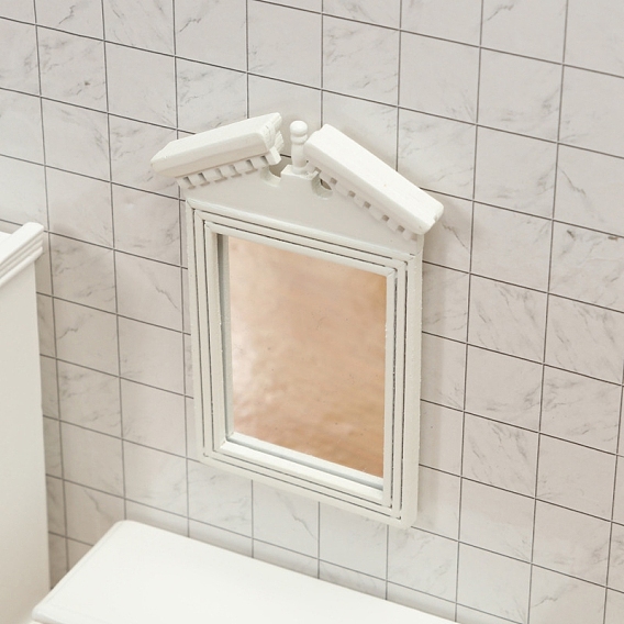 1:12 кукольный домик миниатюрное зеркало для ванной комнаты рама миниатюрные украшения, аксессуары для кукольного домика с микро-ландшафтом, притворяясь опорными украшениями