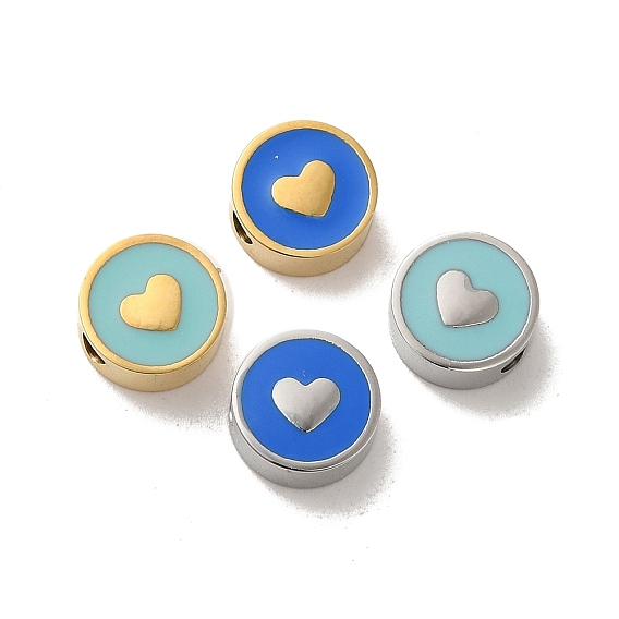 304 из нержавеющей стали эмаль бисер, плоско-круглые с сердцем