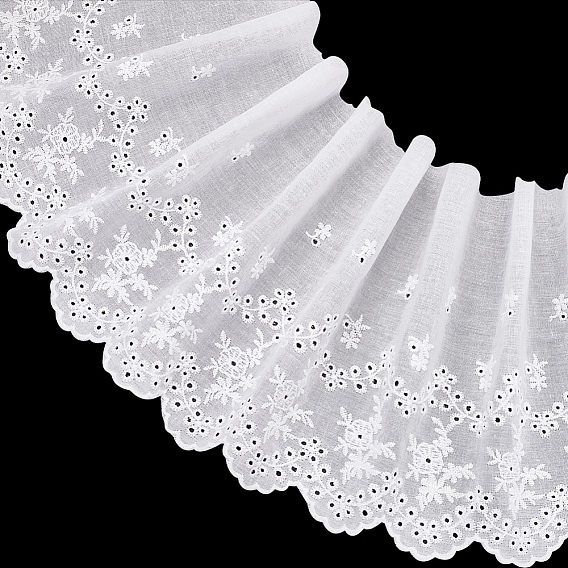 5 ярдов хлопка с вышивкой волнистым краем цветочного узора и отделкой, Аксессуары для орнаментов